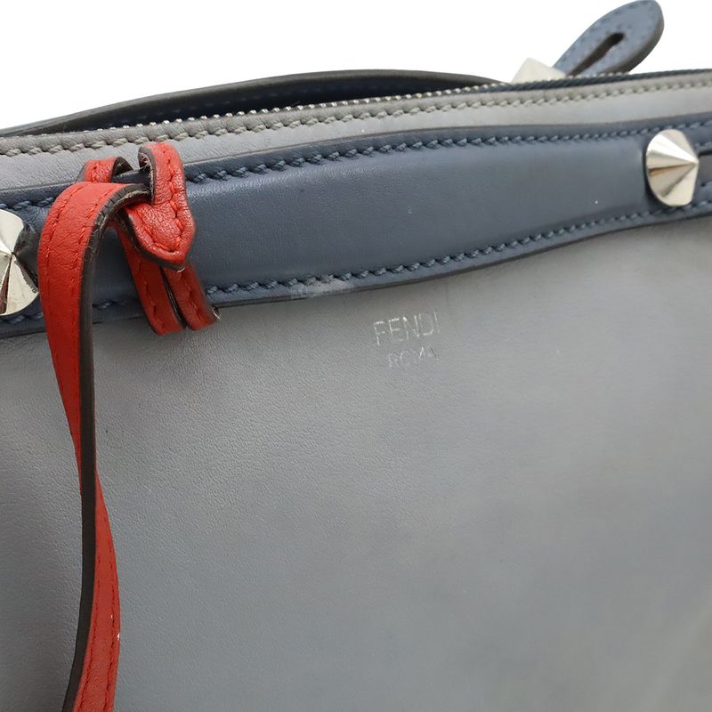 Fendi BY THE WAY By The Way Medium Handbag 2WAY Shoulder Bag Leather Blue Grey