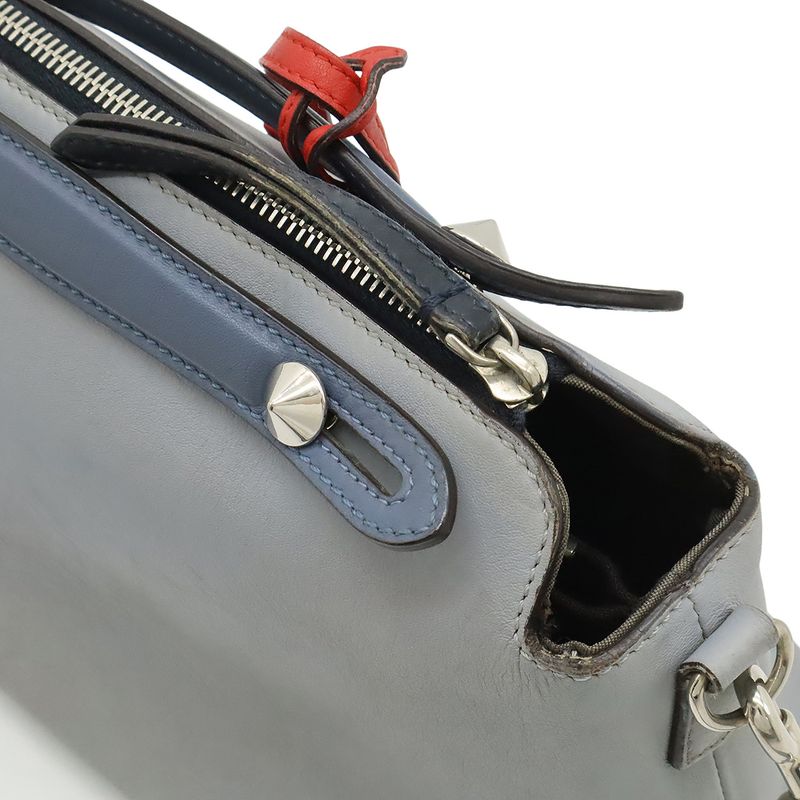 Fendi BY THE WAY By The Way Medium Handbag 2WAY Shoulder Bag Leather Blue Grey