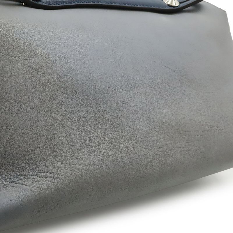 Fendi BY THE WAY By The Way Medium Handbag 2WAY Shoulder Bag Leather Blue Grey