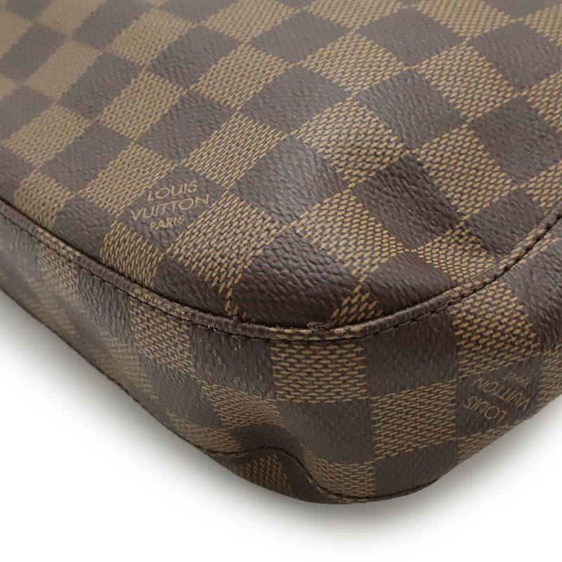 Louis Vuitton Damier South Bank Shoulder Bag Crossbody Fringe Tassel Charm