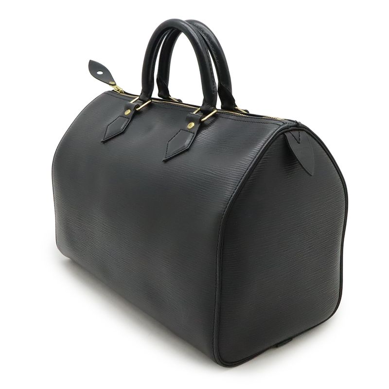 Louis Vuitton Epi Speedy 30 Handbag Mini Boston Bag Leather Noir Black Gold
