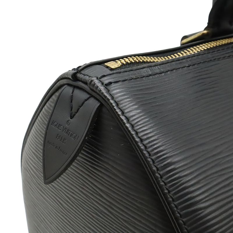 Louis Vuitton Epi Speedy 30 Handbag Mini Boston Bag Leather Noir Black Gold