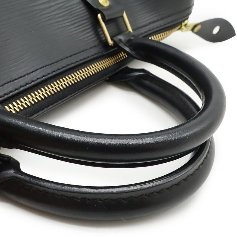 Louis Vuitton Epi Speedy 30 Handbag Mini Boston Bag Leather Noir Black Gold