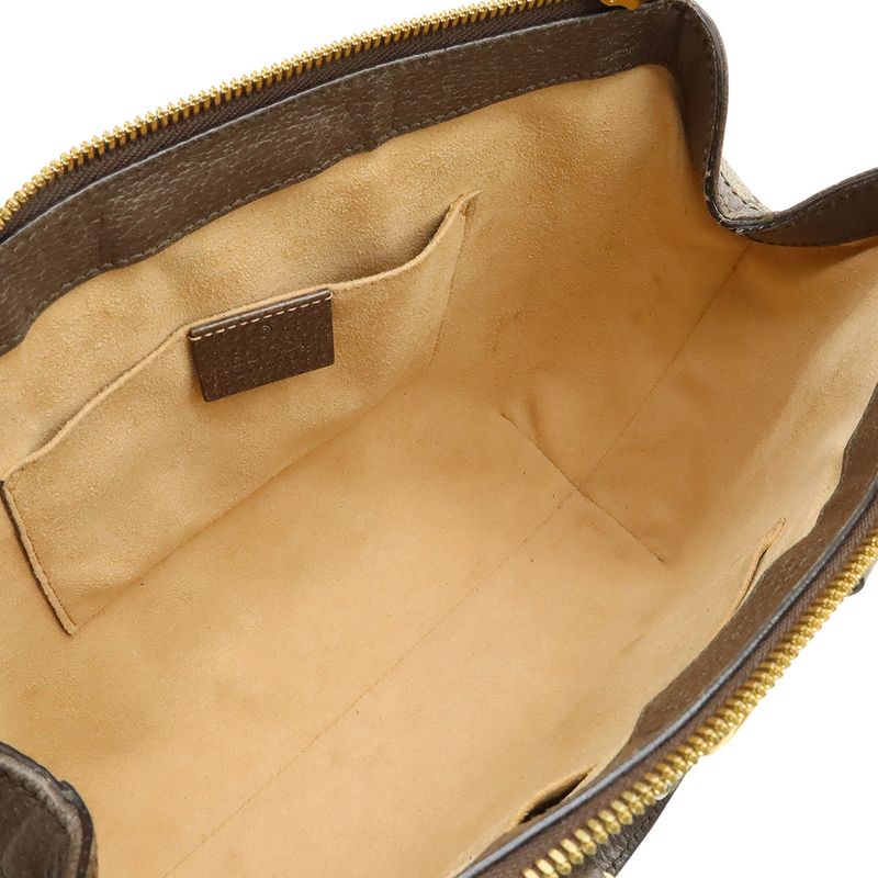 Gucci Ophidia GG Small Tote Handbag 2WAY Shoulder Bag PVC Leather Beige Mocha