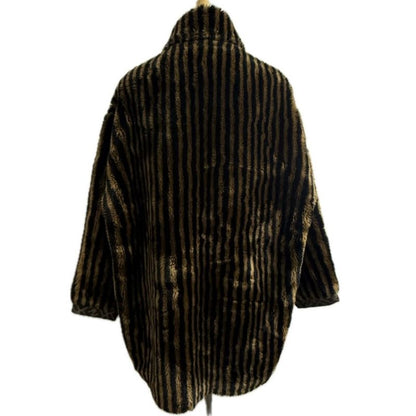 Fendi Long Coat Zucca Pecan Acrylic Brown