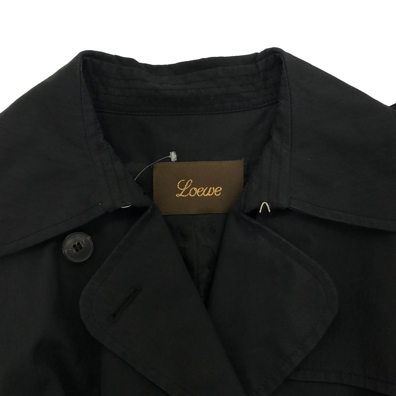 Loewe Vintage Anagram Lined Trench Coat Black 38