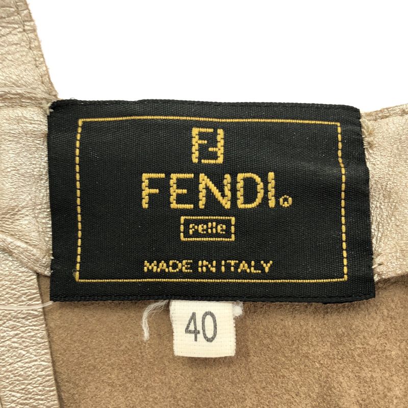 Fendi Vintage Leather Dress Beige 40