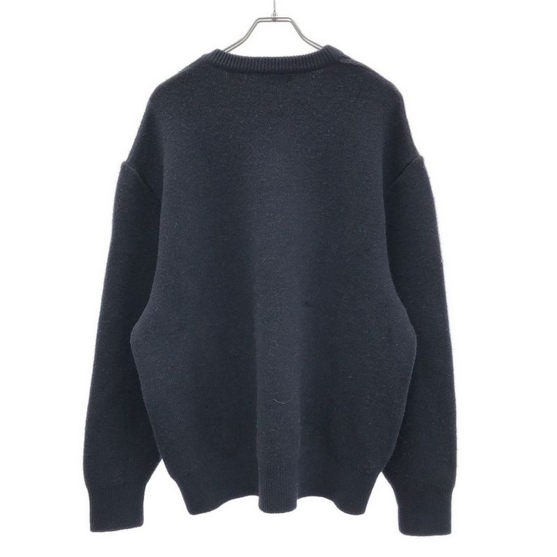 Hermes 1980's Alpaca Wool Knit Sweater Navy M
