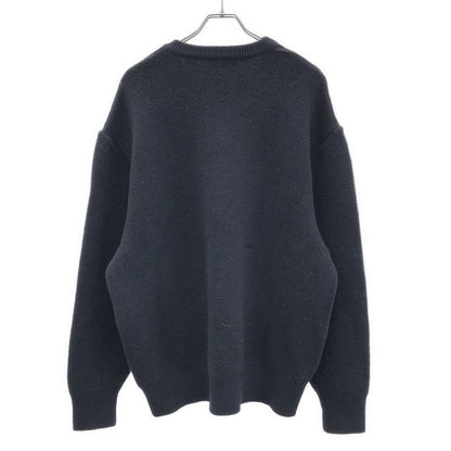 Hermes 1980's Alpaca Wool Knit Sweater Navy M