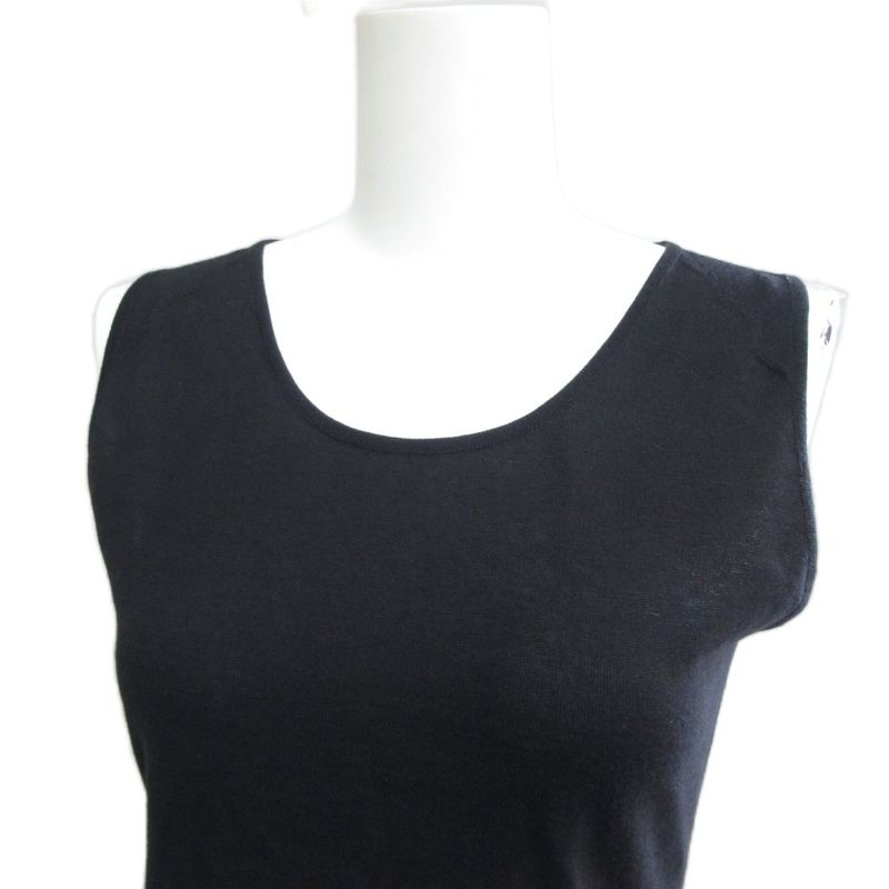 Chanel Vintage Sleeveless Cut And Sewn Jacquard Signature Knit Black - MNK2