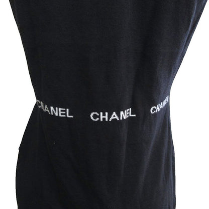 Chanel Vintage Sleeveless Cut And Sewn Jacquard Signature Knit Black - MNK2
