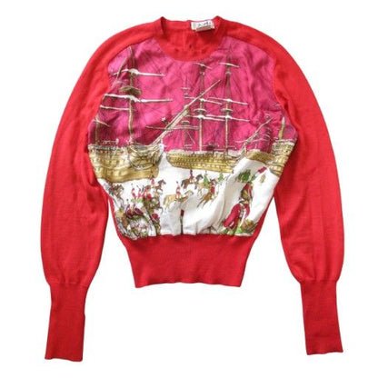 Hermes Twill Raine Marine Et Cavalerie Sea And Cavalry Knit Sweater Long