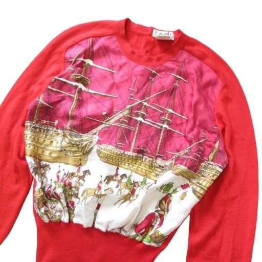 Hermes Twill Raine Marine Et Cavalerie Sea And Cavalry Knit Sweater Long