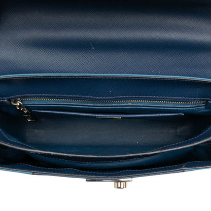 Prada Handbag Shoulder Bag 2WAY B2485c Blue Saffiano Leather Women Prada