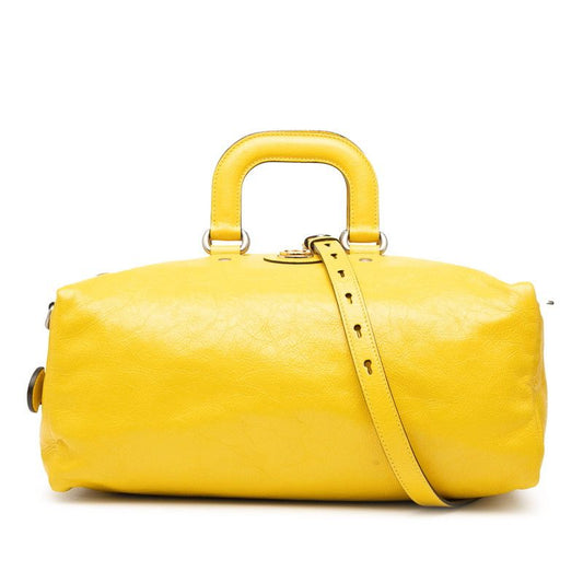 Gucci Interlocking G Boston Bag Shoulder Bag Duffel Bag 3WAY 587866 Yellow