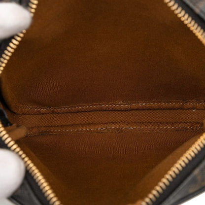 Celine Triomphe Crossbody Shoulder Bag Brown Black PVC Leather Women's Celine