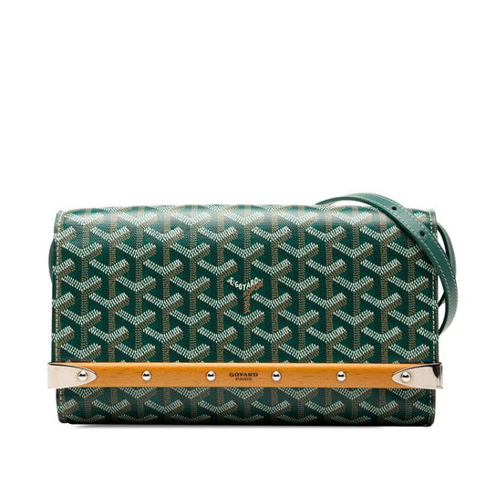 Goyard Monte Carlo PM Clutch Bag Shoulder Bag Green PVC Leather Ladies Goyard