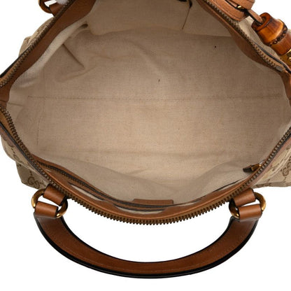 Gucci GG Canvas Sherry Line Handbag Shoulder Bag 2WAY 353114 Beige Brown Canvas