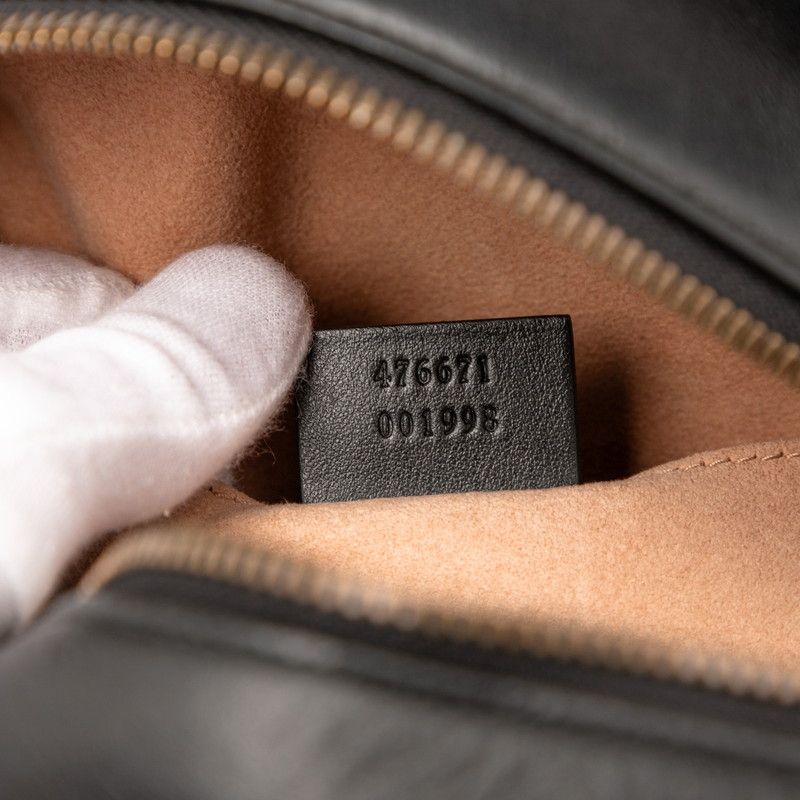 Gucci GG Marmont Animal Pattern Butterfly Backpack 476671 Black Leather Women's