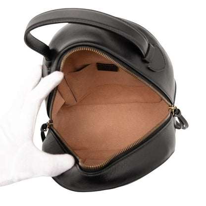 Gucci GG Marmont Animal Pattern Butterfly Backpack 476671 Black Leather Women's