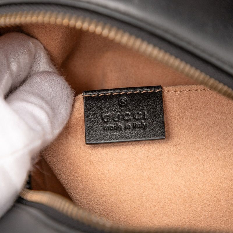 Gucci GG Marmont Animal Pattern Butterfly Backpack 476671 Black Leather Women's