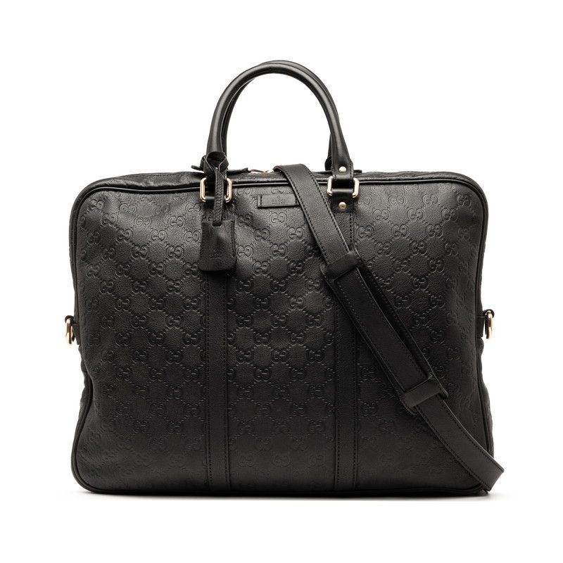 Guccissima Business Bag Shoulder Bag 2WAY 208463 Black Leather Men's Gucci