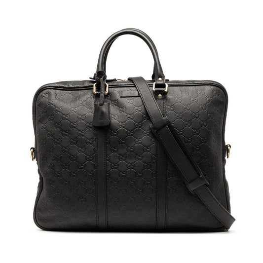 Guccissima Business Bag Shoulder Bag 2WAY 208463 Black Leather Men's Gucci