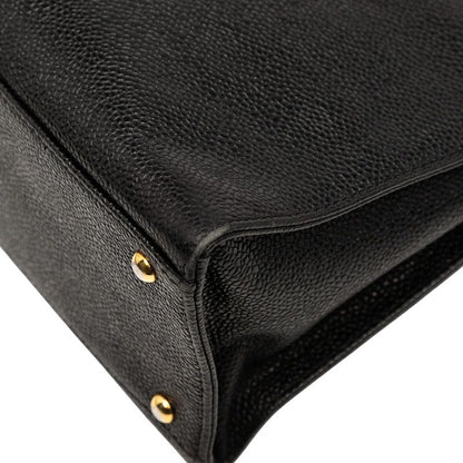 Chanel Coco Mark Chain Shoulder Bag Black Caviar Skin Women's Chanel