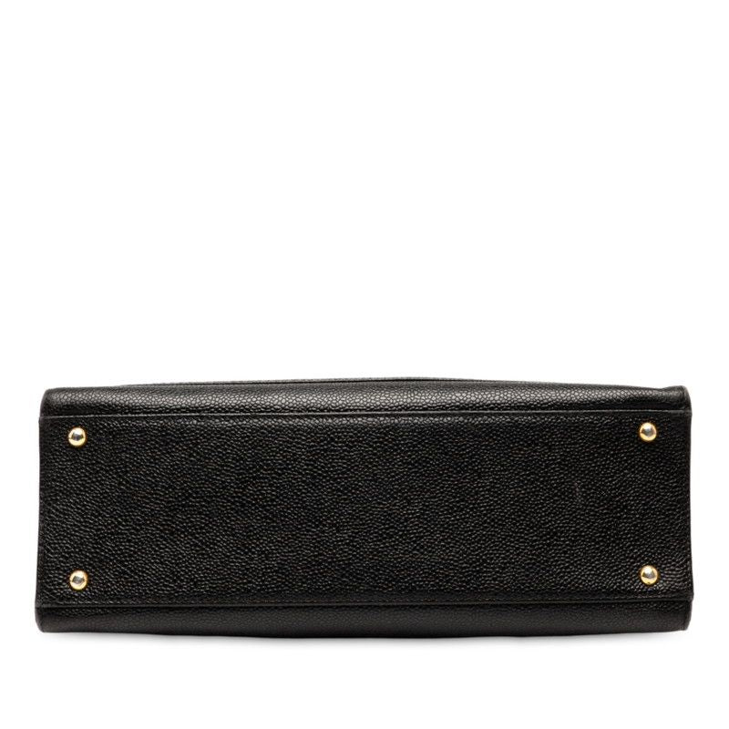 Chanel Coco Mark Chain Shoulder Bag Black Caviar Skin Women's Chanel