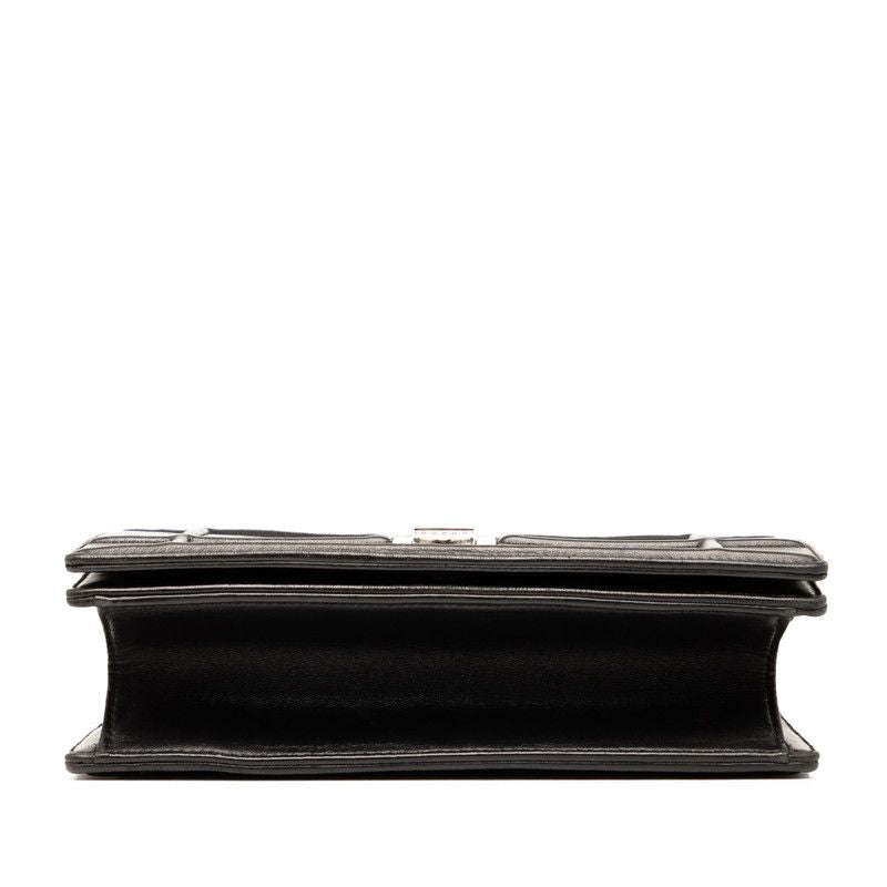 Diorama Chain Shoulder Bag Black Leather Women's Dior