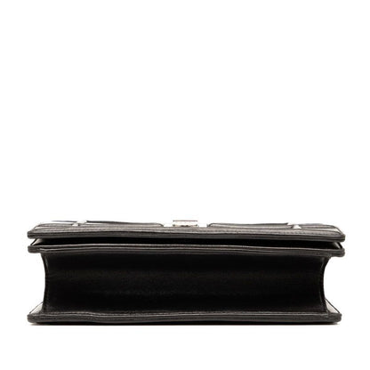 Diorama Chain Shoulder Bag Black Leather Women's Dior