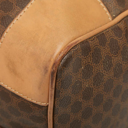 Celine Macadam Boston Bag Travel Bag Brown Beige PVC Leather Women Celine