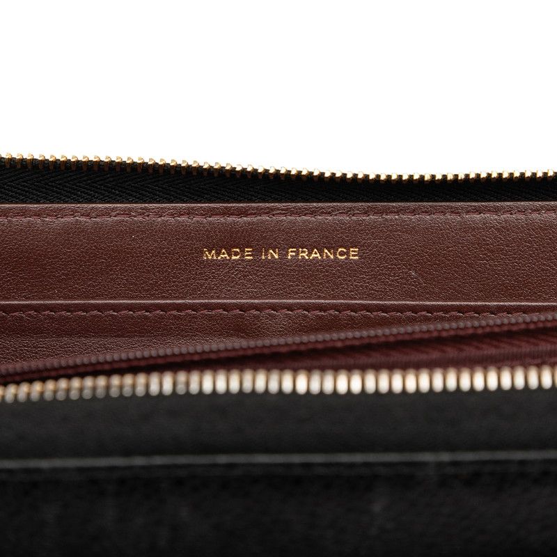 Chanel Matelasse Coco Mark Long Wallet Round Zipper Black Gold Hardware Caviar