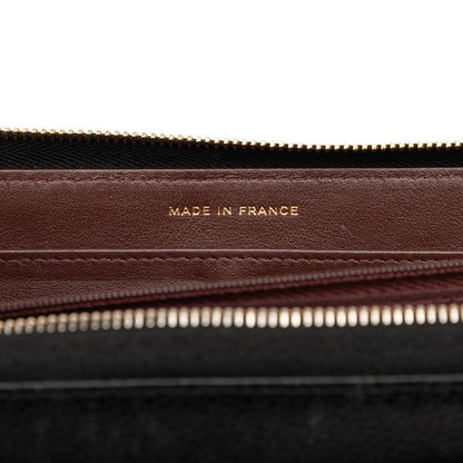 Chanel Matelasse Coco Mark Long Wallet Round Zipper Black Gold Hardware Caviar