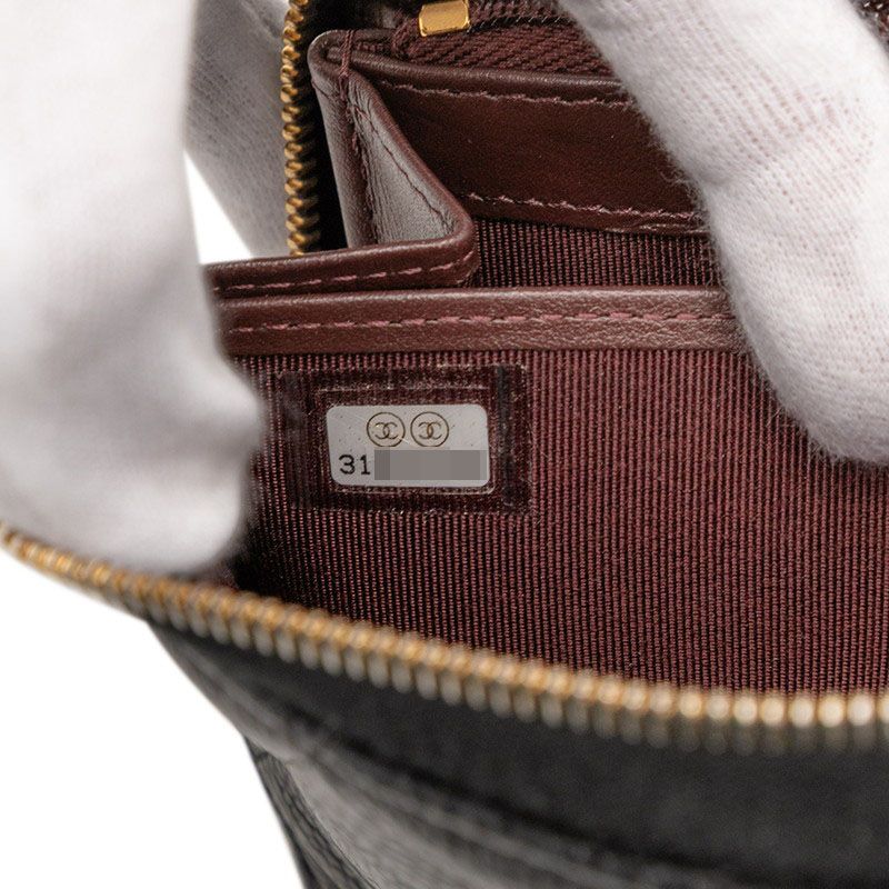 Chanel Matelasse Coco Mark Long Wallet Round Zipper Black Gold Hardware Caviar