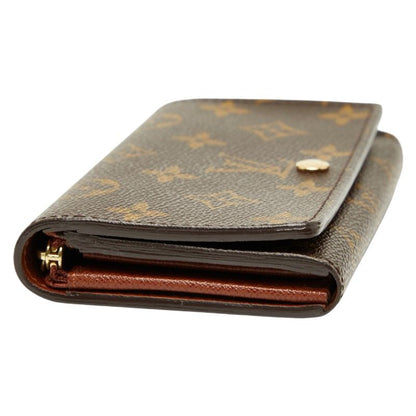 Louis Vuitton Monogram Portefeuille Trésor M61736 Brown PVC Leather Women Louis