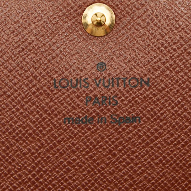 Louis Vuitton Monogram Portefeuille Trésor M61736 Brown PVC Leather Women Louis