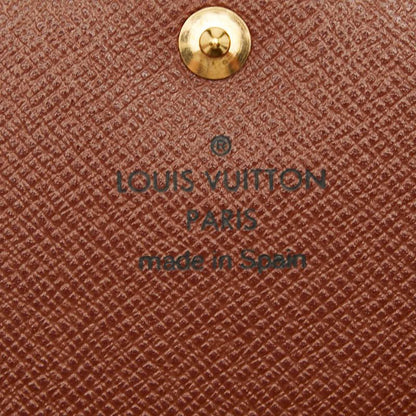 Louis Vuitton Monogram Portefeuille Trésor M61736 Brown PVC Leather Women Louis