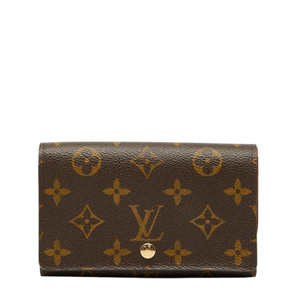 Louis Vuitton Monogram Portefeuille Trésor M61736 Brown PVC Leather Women Louis