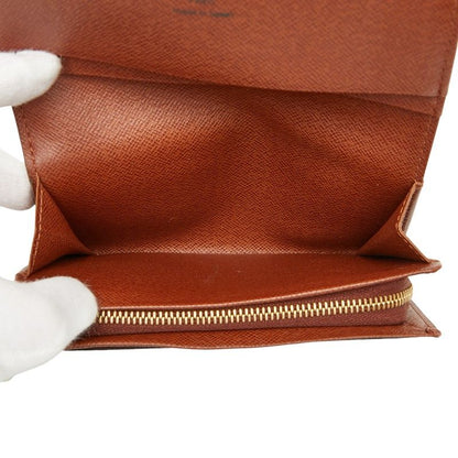 Louis Vuitton Monogram Portefeuille Trésor M61736 Brown PVC Leather Women Louis