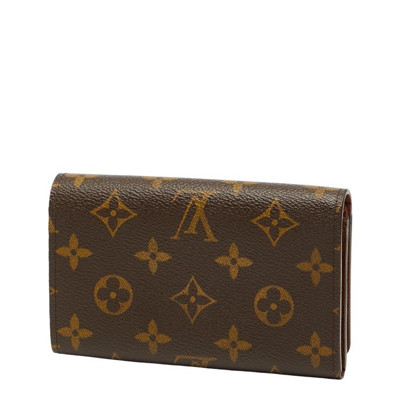 Louis Vuitton Monogram Portefeuille Trésor M61736 Brown PVC Leather Women Louis