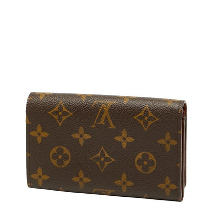 Louis Vuitton Monogram Portefeuille Trésor M61736 Brown PVC Leather Women Louis