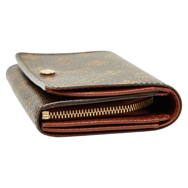 Louis Vuitton Monogram Portefeuille Trésor M61736 Brown PVC Leather Women Louis