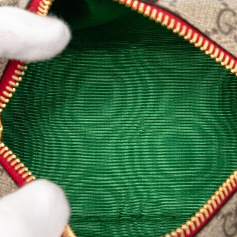 Gucci Ophidia GG Supreme 548394 Beige Red PVC Leather Women's Gucci