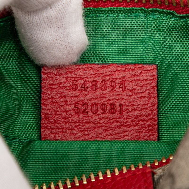 Gucci Ophidia GG Supreme 548394 Beige Red PVC Leather Women's Gucci