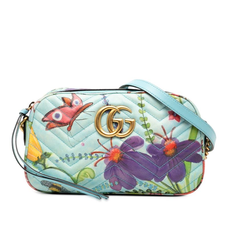 Gucci X Unskilled Worker GG Marmont Floral Flower Butterfly Motif Chain