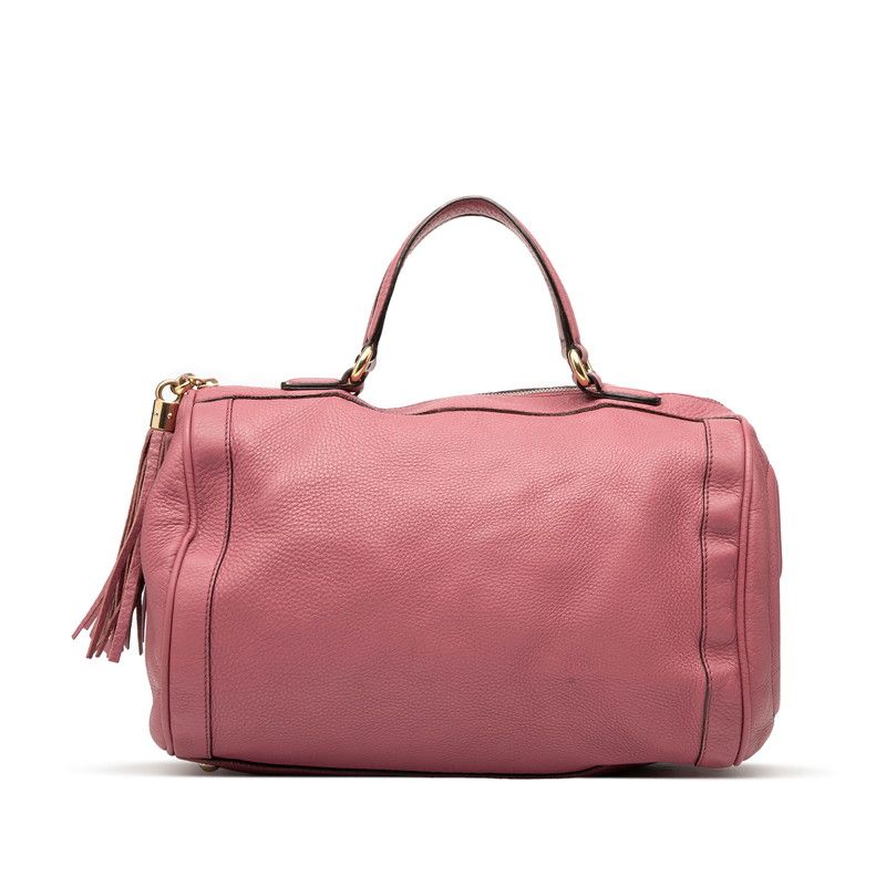 Gucci Soho Interlocking G Mini Boston Bag Handbag 282302 Pink Leather Women