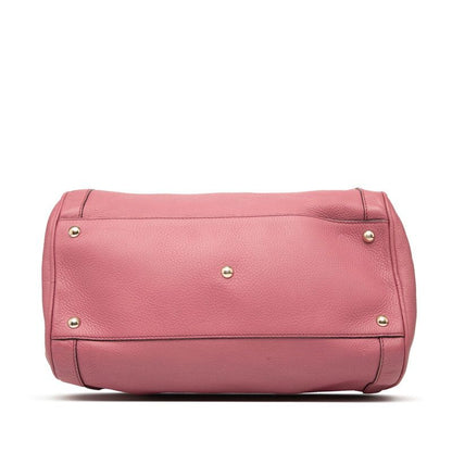 Gucci Soho Interlocking G Mini Boston Bag Handbag 282302 Pink Leather Women