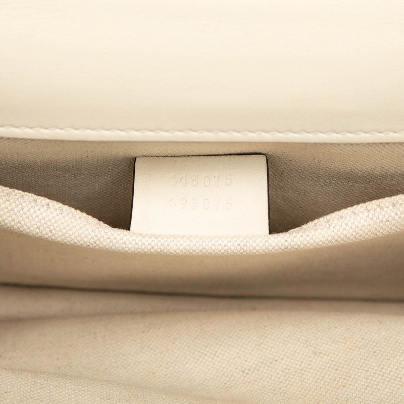 Gucci Dionysus Bamboo Handbag Shoulder Bag 2WAY 448075 White Navy Red Leather