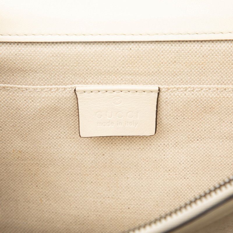 Gucci Dionysus Bamboo Handbag Shoulder Bag 2WAY 448075 White Navy Red Leather